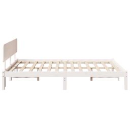 Berkfield Home Bed Frame with Headboard White 160x200 cm Solid Pine Wood - thumbnail 7