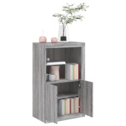 Berkfield Home Side Cabinet with LED Lights Grey Sonoma Engineered Wood - thumbnail 5