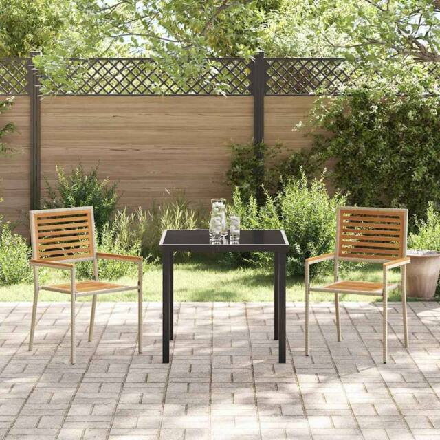 Berkfield Home Stacking Garden Chairs - Set of 2 in Beige Poly Rattan - image 1