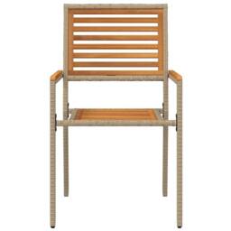 Berkfield Home Stacking Garden Chairs - Set of 2 in Beige Poly Rattan - thumbnail 5