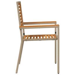 Berkfield Home Stacking Garden Chairs - Set of 2 in Beige Poly Rattan - thumbnail 6