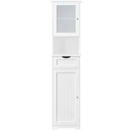 KORVIXA 170cm Bathroom Floor Cabinet, Freestanding in White