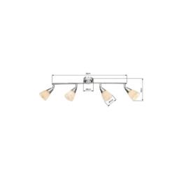 Netlighting Tadeus Ceiling Spotlight Bar Chrome Opal Glass Shade 4x E14 in Grey - thumbnail 4
