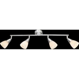 Netlighting Tadeus Ceiling Spotlight Bar Chrome Opal Glass Shade 4x E14 in Grey - thumbnail 2