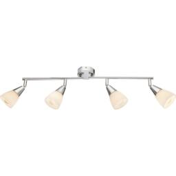 Netlighting Tadeus Ceiling Spotlight Bar Chrome Opal Glass Shade 4x E14 in Grey - thumbnail 1