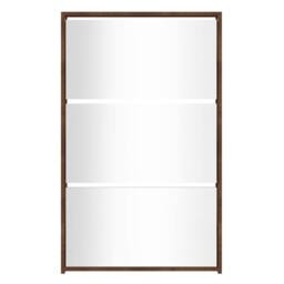 Berkfield Home Shoe Cabinet with Mirror 3-Layer Brown Oak 63x17x102.5 cm - thumbnail 4