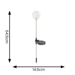 ValueLights Fairy Globe Solar Powered Outdoor Spike Lights 2 Pack Garden Stake Lamp in Clear - thumbnail 4
