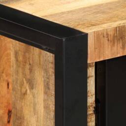 Berkfield Home Console Cabinet 90x35x75 cm Solid Rough Wood Mango in Brown - Size: 90 x 35 x 75 cm - thumbnail 8