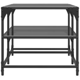 Berkfield Home Decorative Coffee Table with Black Glass Top 98.5x50x45 cm Steel - thumbnail 5