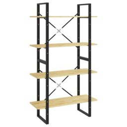 Berkfield Home 4-Tier Book Cabinet 80x30x140 cm Solid Pine Wood in Brown - Size: 80 x 30 x 140 cm - thumbnail 2