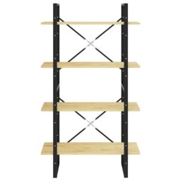Berkfield Home 4-Tier Book Cabinet 80x30x140 cm Solid Pine Wood in Brown - Size: 80 x 30 x 140 cm - thumbnail 5
