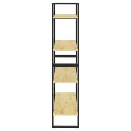 Berkfield Home 4-Tier Book Cabinet 80x30x140 cm Solid Pine Wood in Brown - Size: 80 x 30 x 140 cm - thumbnail 6