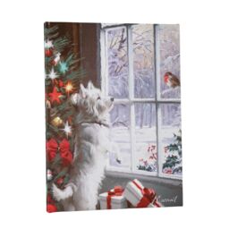 Samuel Alexander 40cm x 30cm Battery Operated Light up Fibre Optic Christmas Dog & Robin Wall Art - Size: 40 cm x 30 cm - thumbnail 9