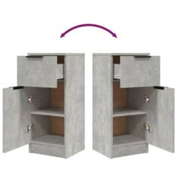 Berkfield Home Sideboard Concrete Grey 30x30x70 cm Engineered Wood - Size: 30 x 30 x 70 cm - thumbnail 9
