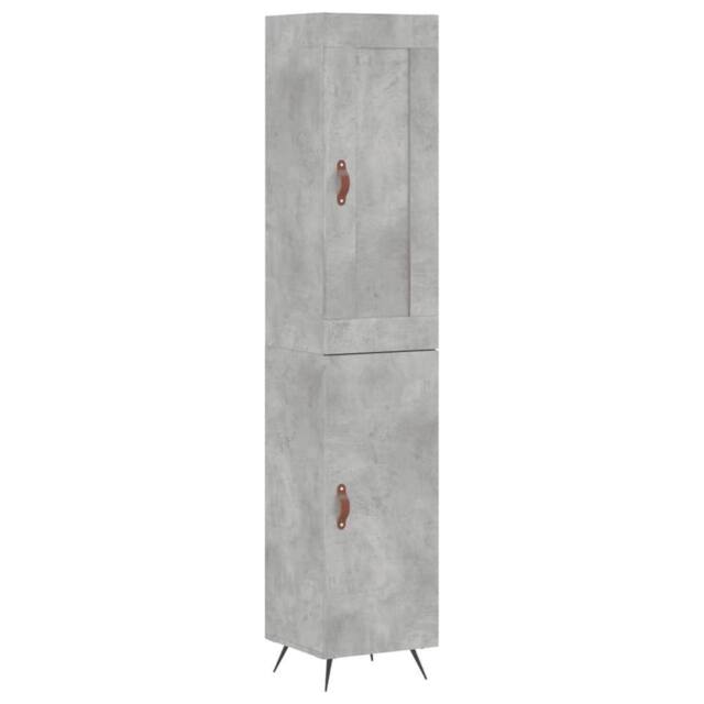 Berkfield Home Highboard Concrete Grey 34.5x34x180 cm Engineered Wood - image 1