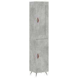 Berkfield Home Highboard Concrete Grey 34.5x34x180 cm Engineered Wood - thumbnail 1