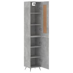 Berkfield Home Highboard Concrete Grey 34.5x34x180 cm Engineered Wood - thumbnail 4