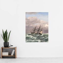 "Artery8 CW Eckersberg Corvette Galathea in a North Sea Storm Wall Art Print - Size: W12"" x H16""" - thumbnail 4