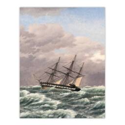 "Artery8 CW Eckersberg Corvette Galathea in a North Sea Storm Wall Art Print - Size: W12"" x H16""" - thumbnail 1