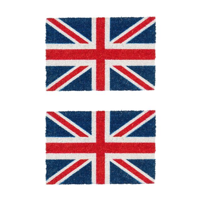 Nicola Spring Coir Door Mats - 60 x 40cm - Union Jack - Set of 2 - Size: 40 cm x 60 cm - image 1