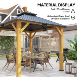 OUTSUNNY 3x(3)M Double-Tier Hardtop Gazebo, Outdoor Patio Shelter, Grey - thumbnail 4