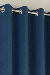 Enhanced Living 'Chester' Navy Herringbone Jacquard Eyelet Blackout Curtains Pair - Size: 117 cm width x 137 cm drop - thumbnail 2