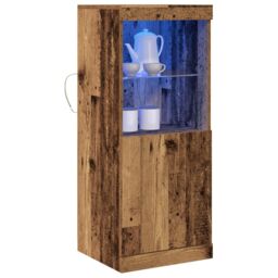 Berkfield Home Sideboard with LED Lights Old Wood 41x37x100 cm in Brown - Size: 41 x 37 x 100 cm - thumbnail 3