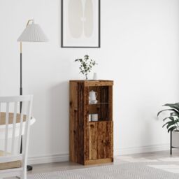 Berkfield Home Sideboard with LED Lights Old Wood 41x37x100 cm in Brown - Size: 41 x 37 x 100 cm - thumbnail 1