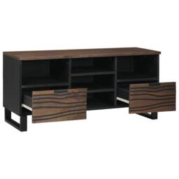 Berkfield Home TV Cabinet 100x33.5x46 cm in Solid & Engineered Wood in Brown - thumbnail 3