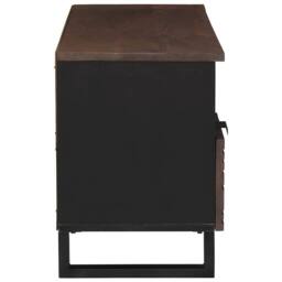 Berkfield Home TV Cabinet 100x33.5x46 cm in Solid & Engineered Wood in Brown - thumbnail 4