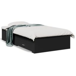 Berkfield Home Bed Frame with Drawers without Mattress Black 75x190 cm Small Single - thumbnail 2