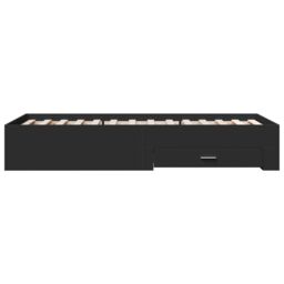Berkfield Home Bed Frame with Drawers without Mattress Black 75x190 cm Small Single - thumbnail 5