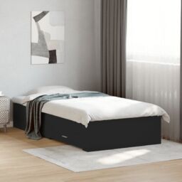 Berkfield Home Bed Frame with Drawers without Mattress Black 75x190 cm Small Single - thumbnail 1