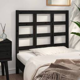Berkfield Home Beautiful Bed Headboard Black 95.5x4x100 cm Solid Wood Pine - thumbnail 4