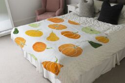 Benjamin Tate Design Pumpkin Illustrations Blanket in Natural - Size: 120 cm x 150 cm - thumbnail 3