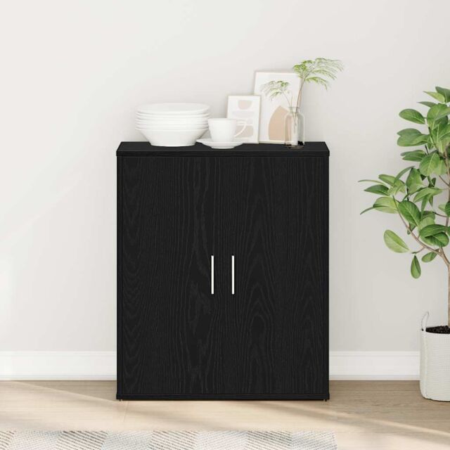 Berkfield Home Sideboard Black Oak 60x31x70 cm Engineered Wood - Size: 60 x 31 x 70 cm - image 1