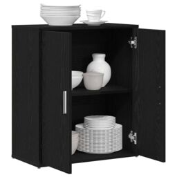 Berkfield Home Sideboard Black Oak 60x31x70 cm Engineered Wood - Size: 60 x 31 x 70 cm - thumbnail 4