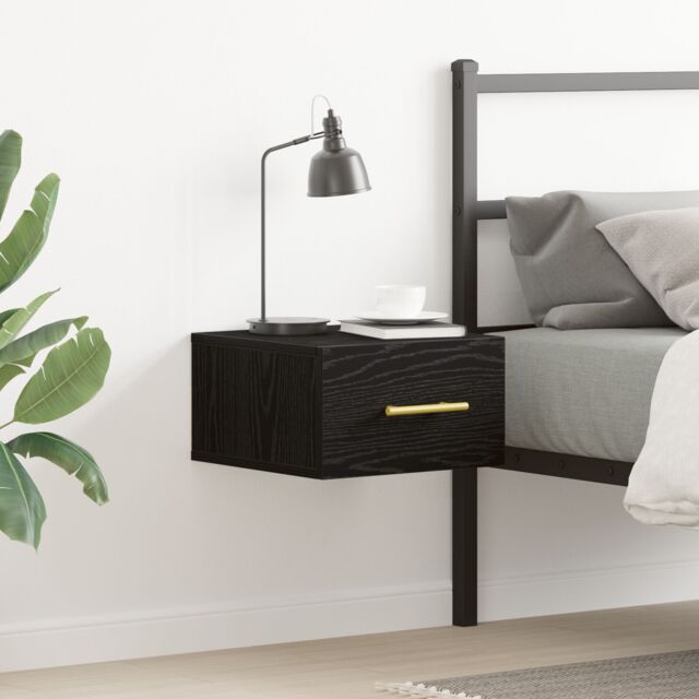 Berkfield Home Bedside Cabinet Wall-Mounted Black Oak 35x35x20 cm - Size: 35 x 35 x 20 cm - image 1