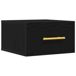 Berkfield Home Bedside Cabinet Wall-Mounted Black Oak 35x35x20 cm - Size: 35 x 35 x 20 cm - thumbnail 2