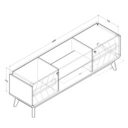 KUDL HOME TV Cabinet 1.6m in Walnut - thumbnail 3