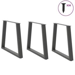 Berkfield Home Dining Table Legs V-Shape 3 pcs Anthracite 80x(72-73.3) cm Steel in Dark Grey - thumbnail 3