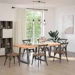 Berkfield Home Dining Table Legs V-Shape 3 pcs Anthracite 80x(72-73.3) cm Steel in Dark Grey - thumbnail 1