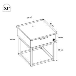 X Rocker XR Living Dak ota Bedside Table with Two Drawers & Lights - Wild Oak in Light Oak - thumbnail 9