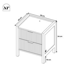 X Rocker XR Living Dak ota Bedside Table with Two Drawers & Lights - Wild Oak in Light Oak - thumbnail 8