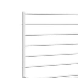 Berkfield Home Metal Bed Frame with Headboard White 120x200 cm - Size: Small Double - thumbnail 9