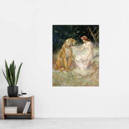 "Artery8 Frederick Stuart Church Lady & the Tiger Wall Art Print - Size: W12"" x H16""" - thumbnail 4