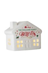 Personalised Memento Company Personalised Believe in Christmas LED House in White - thumbnail 1