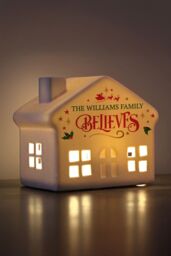 Personalised Memento Company Personalised Believe in Christmas LED House in White - thumbnail 3
