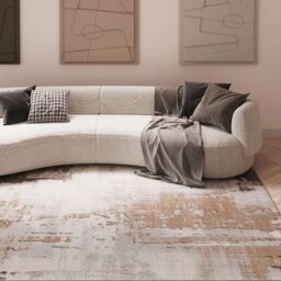 Kukoon Cream Beige Modern Contemporary Abstract Living Room Area Rug 160cm x 230cm in Light Beige - Size: 160 cm x 230 cm - thumbnail 3