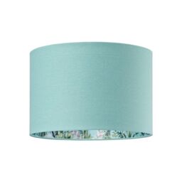 Happy Homewares Unique Jungle Print Duck Egg Lampshade with Palm Trees, Sloths & Elephants in Duck Egg Blue - Size: 12 inches